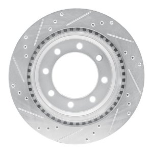 Ford E-350 Super Duty Brake Rotor (1) - Rear Right - R1 Concepts - Drilled & Slotted - Silver - `08-`25